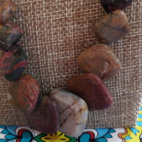 Natural multicolor Picasso Jasper Necklace - Picture 2 of 3